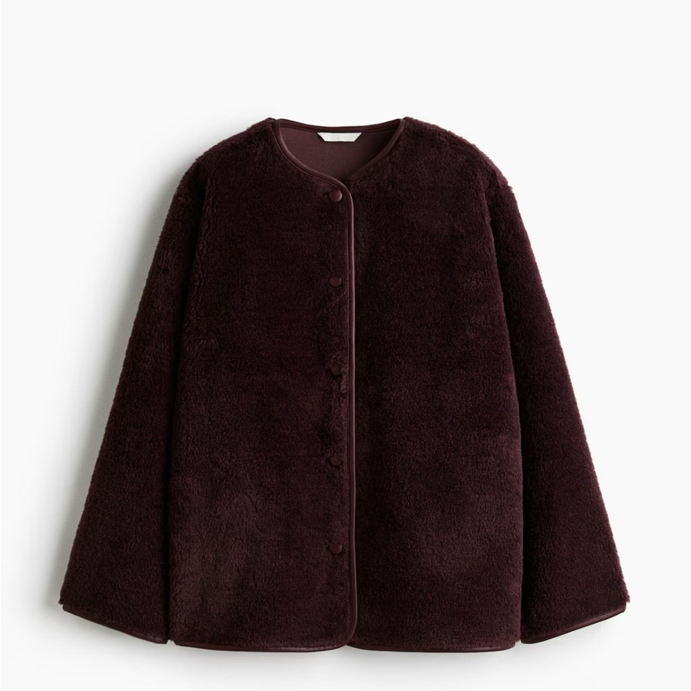H&M  Plush Burgundy Jacket